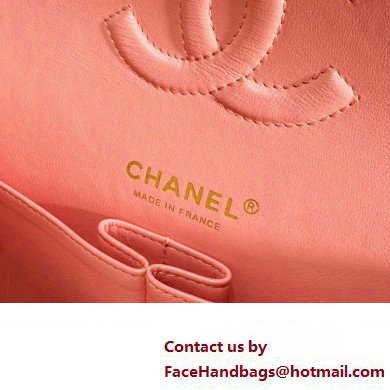 chanel Lambskin, Enamel  &  Gold-Tone Metal Classic Handbag A01112 pink 2024